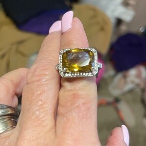 Elegant Silver and Gold-Toned Women's Ring